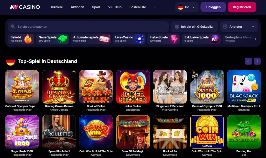 Wo man die NV Casino Boni einsetzen kann